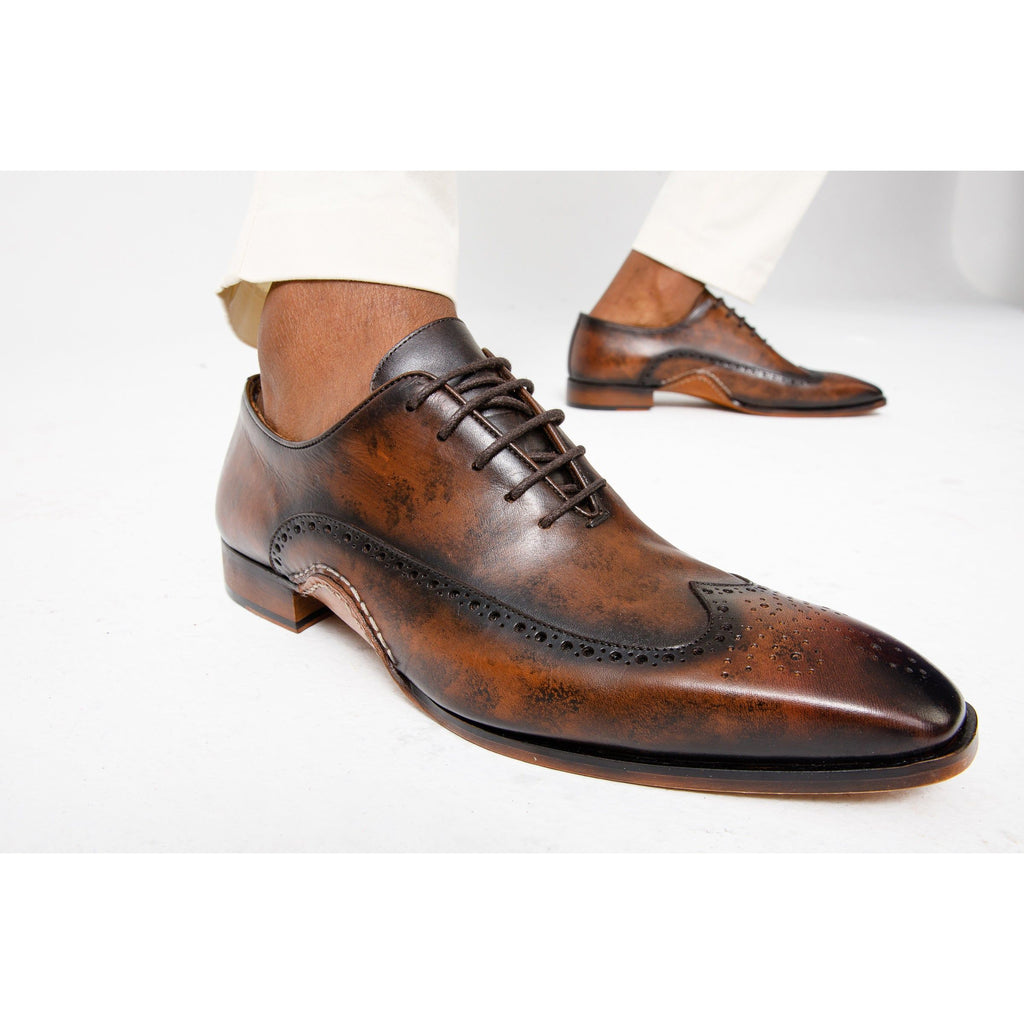 The Royal Hand Craft Brown Wingtip Oxford Men Shoe