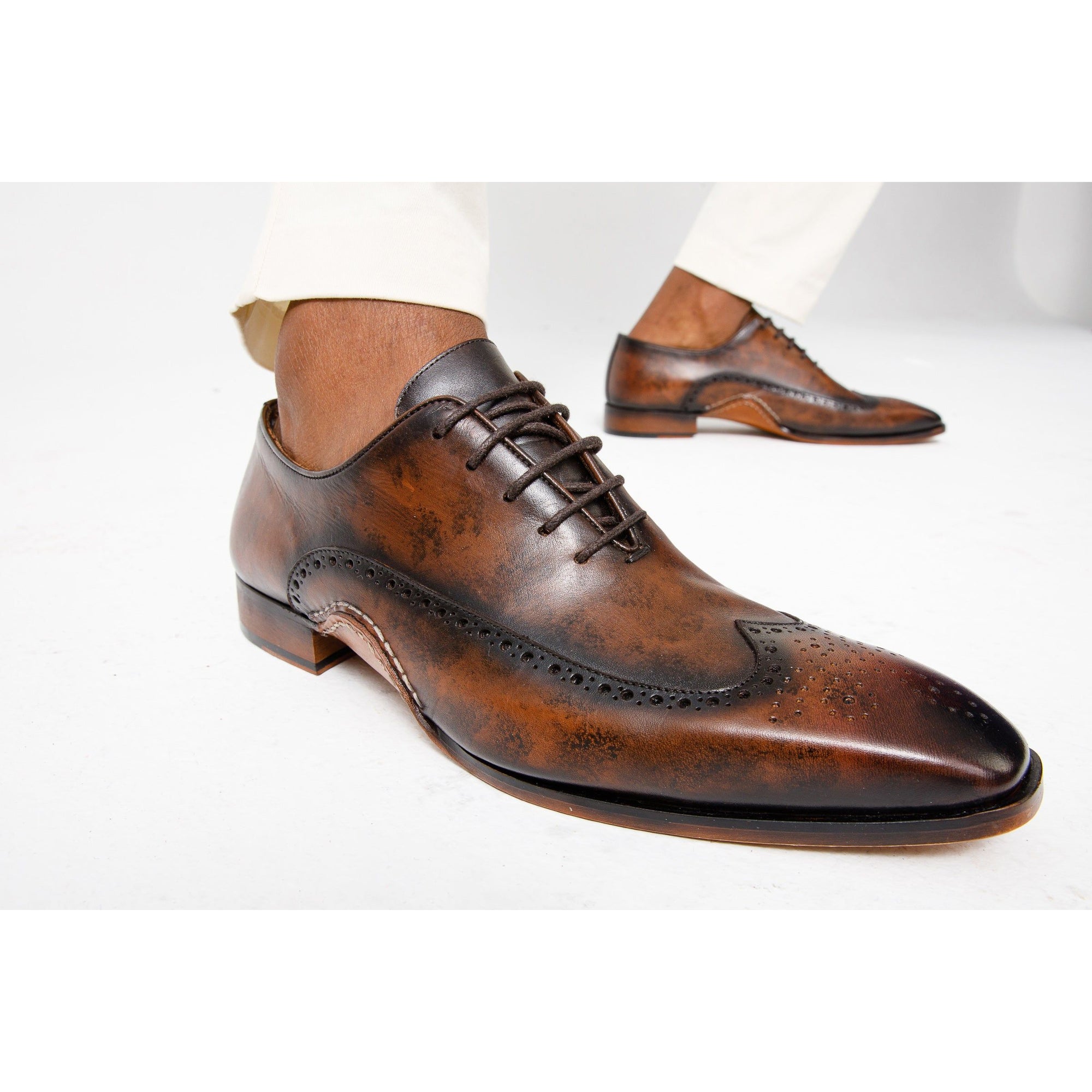 The Royal Hand Craft Brown Wingtip Oxford Men Shoe