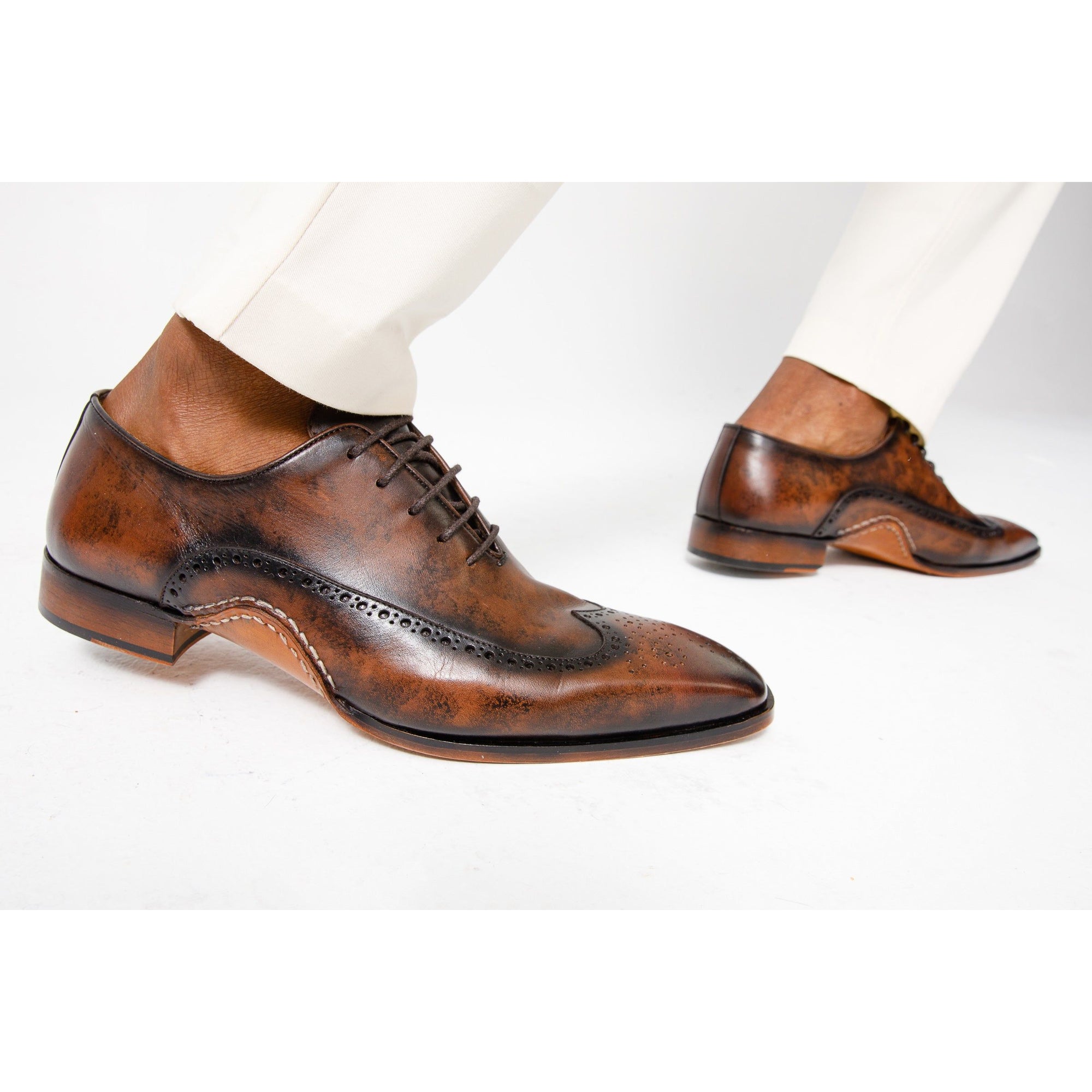 The Royal Hand Craft Brown Wingtip Oxford Men Shoe