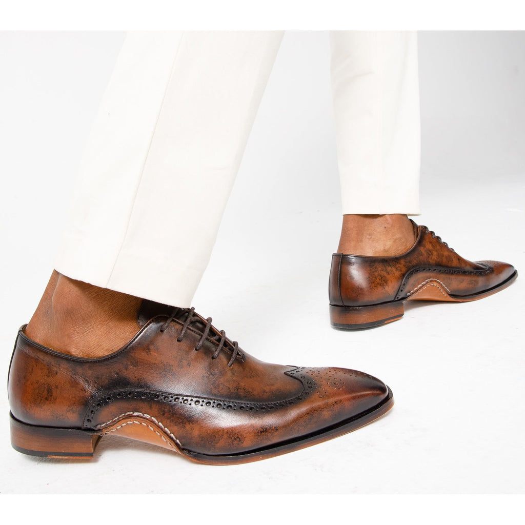 The Royal Hand Craft Brown Wingtip Oxford Men Shoe