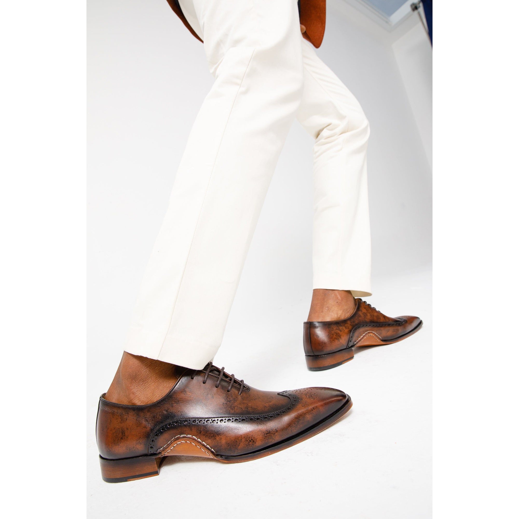 The Royal Hand Craft Brown Wingtip Oxford Men Shoe