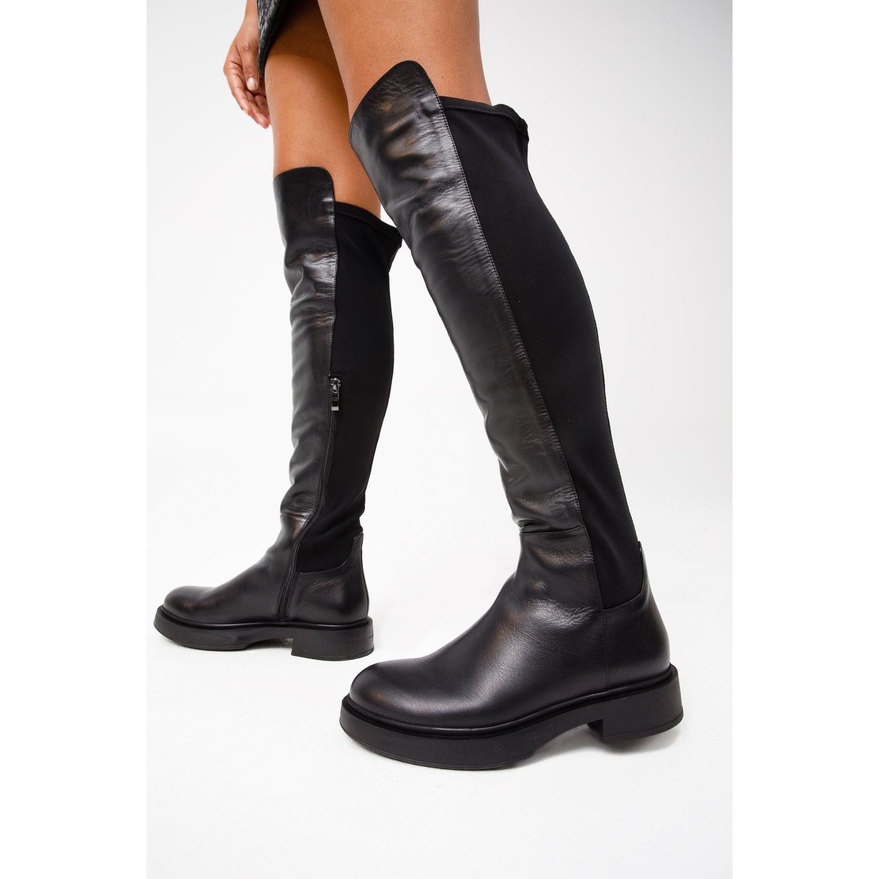 The Harmony Belle Black Leather Knee High Women Boot
