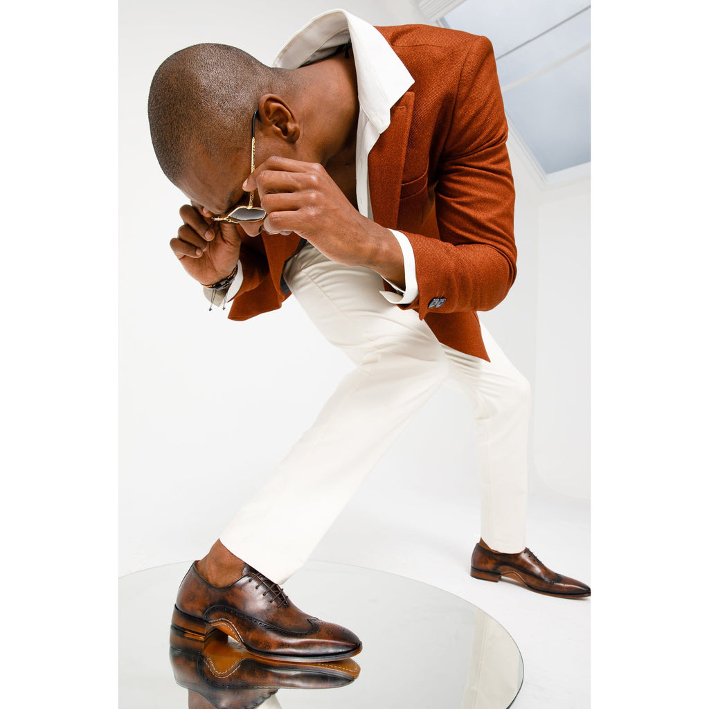 The Royal Hand Craft Brown Wingtip Oxford Men Shoe