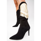 The Vienna Black Suede Leather Knee High Women  Boot