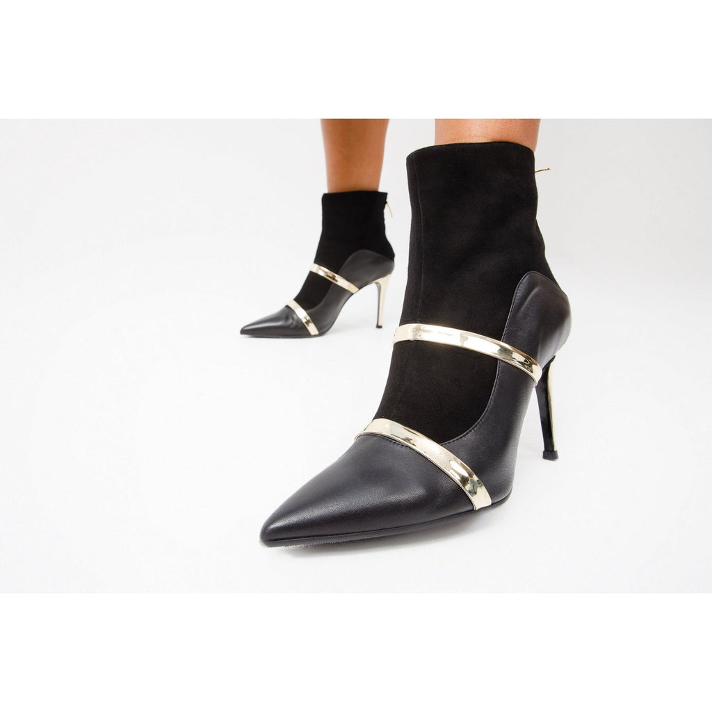The Manila Black Leather Ankle Women Boot