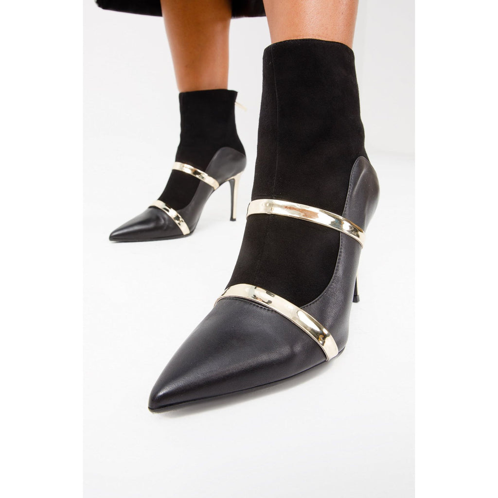 The Manila Black Leather Ankle Women Boot