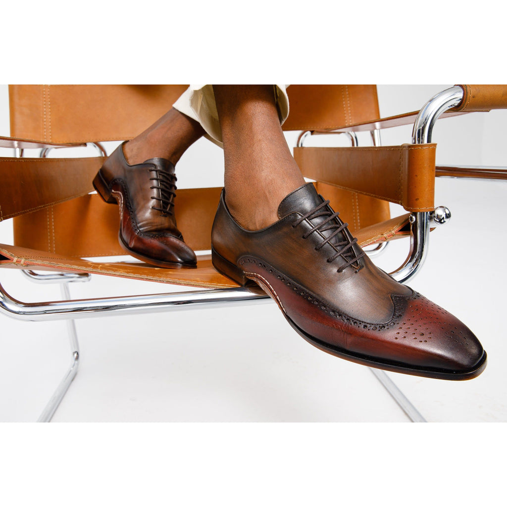 The Royal Hand Craft Burgundy Wingtip Oxford Men Shoe
