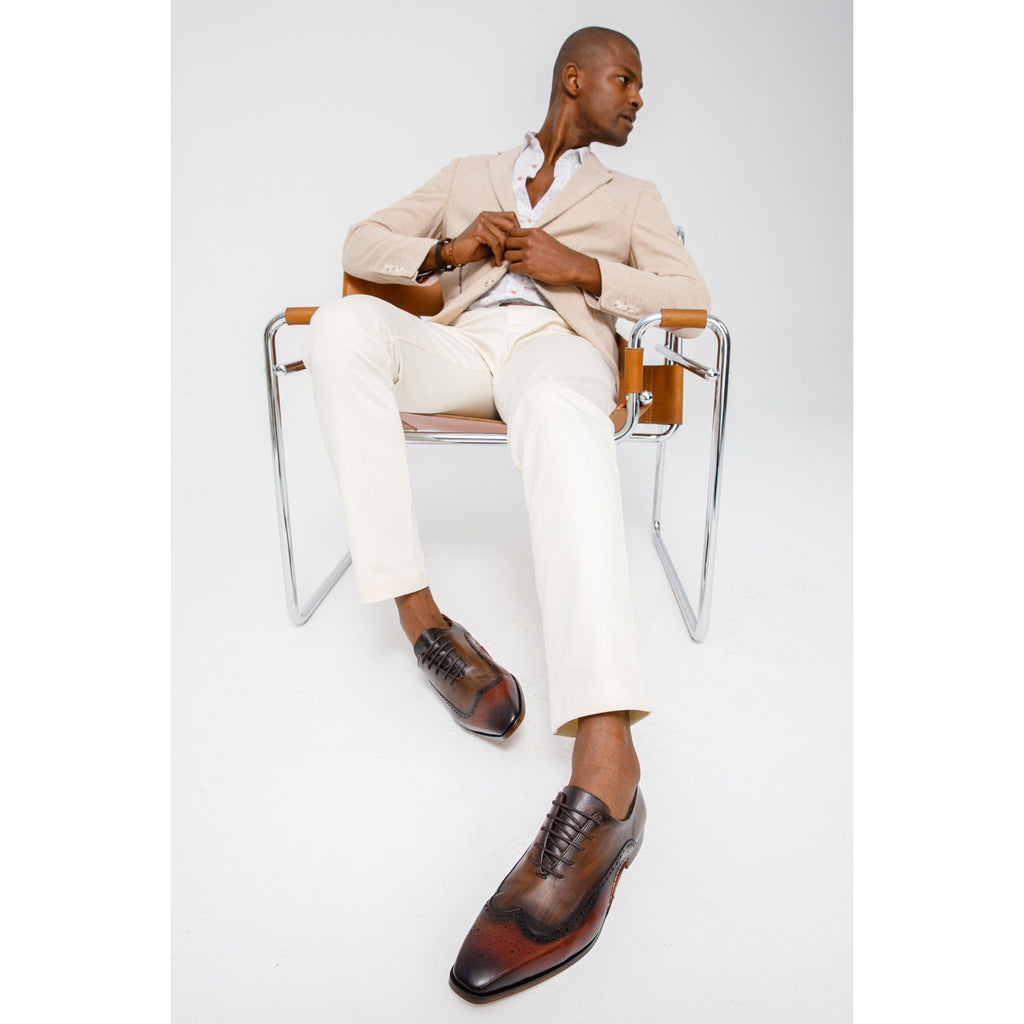 The Royal Hand Craft Burgundy Wingtip Oxford Men Shoe