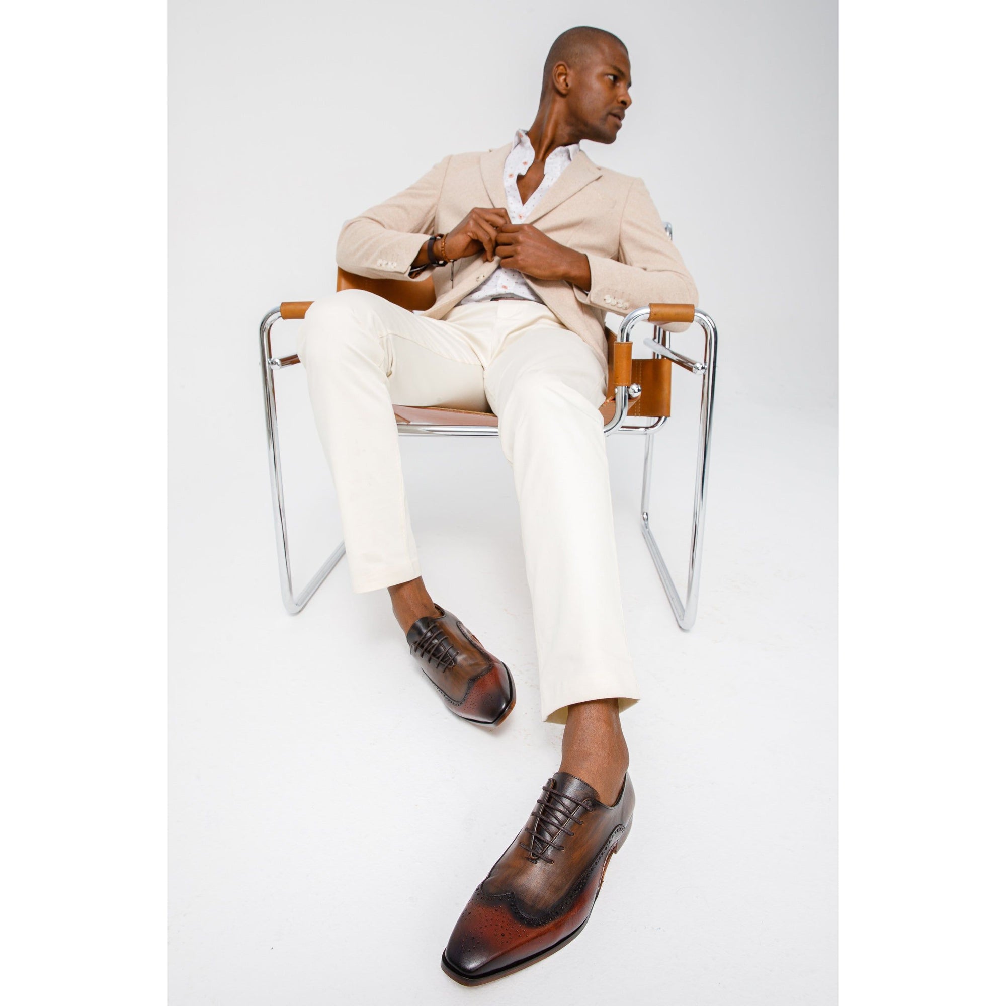The Royal Hand Craft Burgundy Wingtip Oxford Men Shoe