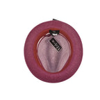 Men's Bently Semi Crushable Fedora Briad Straw Hat Dante DA226 Burgundy White