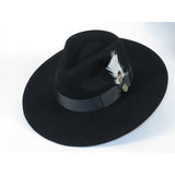 Mens Hat By BRUNO CAPELO Australian Wool Wide Brim Fedora Duke DU720 Black
