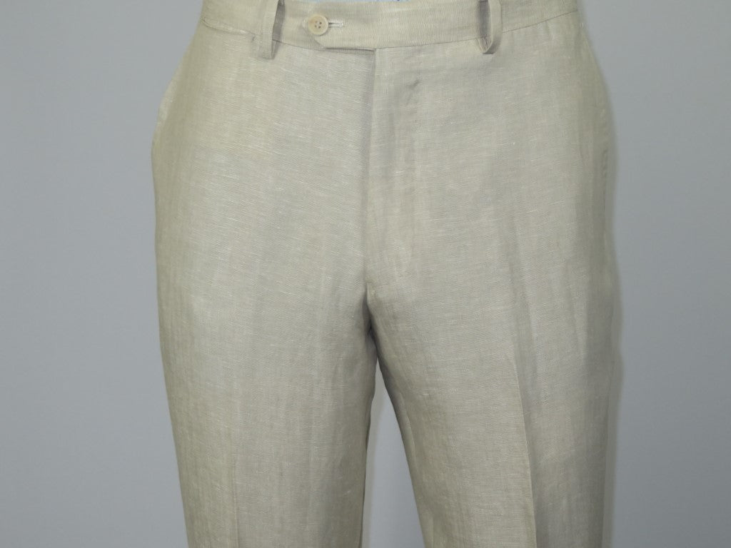 Men's ENZO Linen Spring Summer Suit Light Weight Breathable E58302-7 Natural