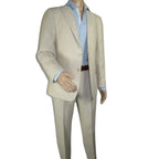 Men's ENZO Linen Spring Summer Suit Light Weight Breathable E58302-7 Natural