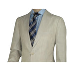 Men's ENZO Linen Spring Summer Suit Light Weight Breathable E58302-7 Natural
