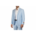 Men's ENZO Linen Spring Summer Suit Light Weight Breathable E58302-9 Light Blue
