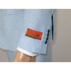 Men's ENZO Linen Spring Summer Suit Light Weight Breathable E58302-9 Light Blue