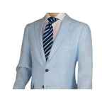 Men's ENZO Linen Spring Summer Suit Light Weight Breathable E58302-9 Light Blue