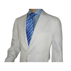 Men's ENZO Linen Spring Summer Suit Light Weight Breathable E58302-1 White