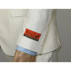 Men's ENZO Linen Spring Summer Suit Light Weight Breathable E58302-1 White