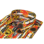 Men's EMILIO CERUTTI Sport Shirt 100% Cotton Long Sleeves #EMC10 Black Red