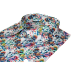 Men's EMILIO CERUTTI Sport Shirt 100% Cotton Long Sleeves #EMC11 Multi Green