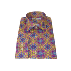 Men's EMILIO CERUTTI Sport Shirt 100% Cotton #EMC3 Multi Pink Floral