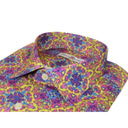 Men's EMILIO CERUTTI Sport Shirt 100% Cotton #EMC3 Multi Pink Floral