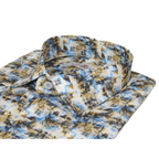 Men's EMILIO CERUTTI Sport Shirt 100% Cotton Long Sleeves #EMC4 Multi Blue