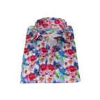 Men's EMILIO CERUTTI Sport Shirt 100% Cotton Long Sleeves #EMC9 Multi Red Floral