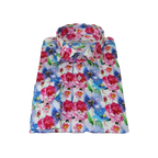 Men's EMILIO CERUTTI Sport Shirt 100% Cotton Long Sleeves #EMC9 Multi Red Floral
