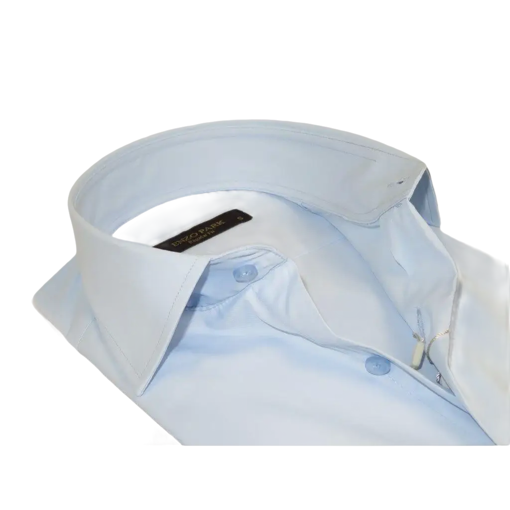 Men's Dress Shirt ENZO PARK Turkey Soft Cotton Wrinkle Resistant Enzo2 Blue