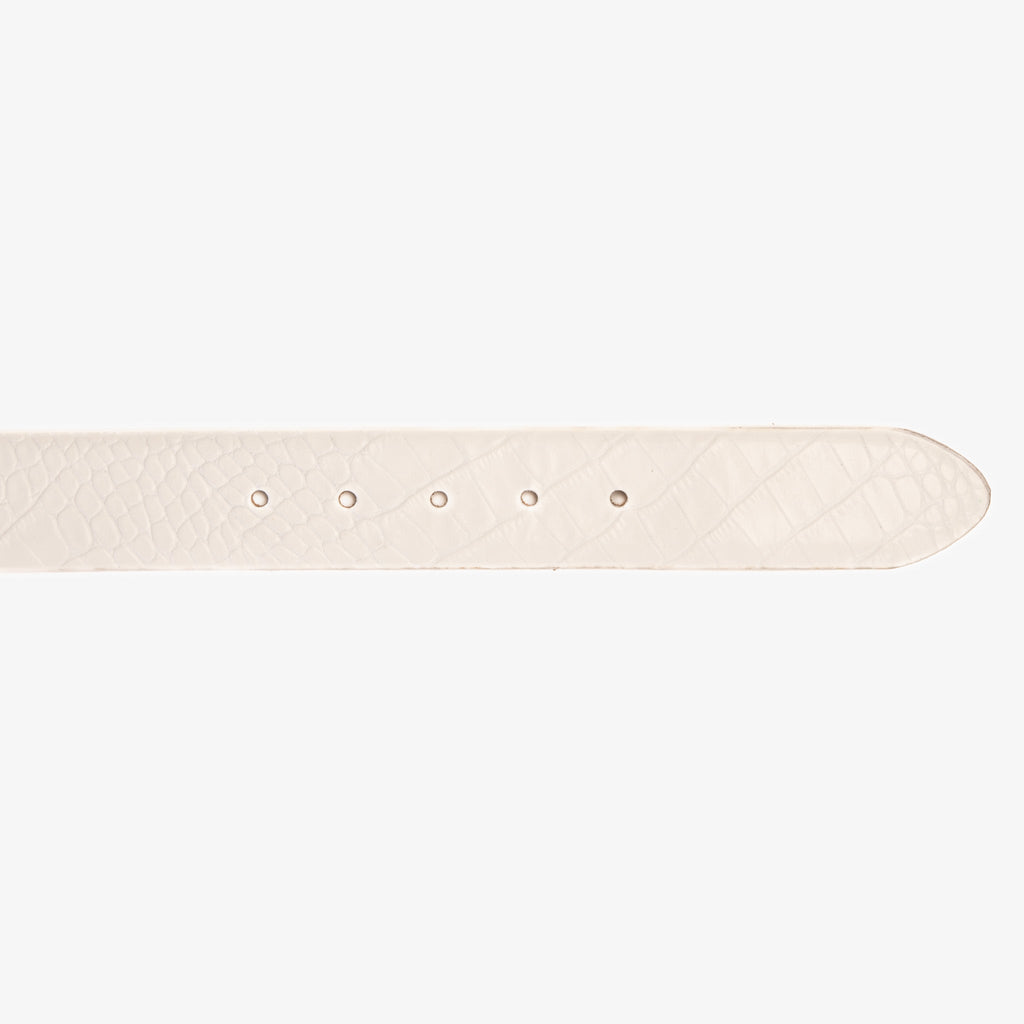 The Monaco White Leather Belt