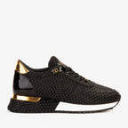 Vinci The Majesty Black & Gold Leather Men Sneaker