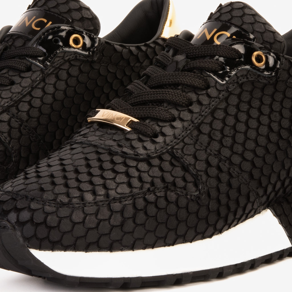 Vinci The Majesty Black & Gold Leather Men Sneaker