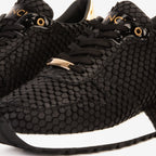 Vinci The Majesty Black & Gold Leather Men Sneaker