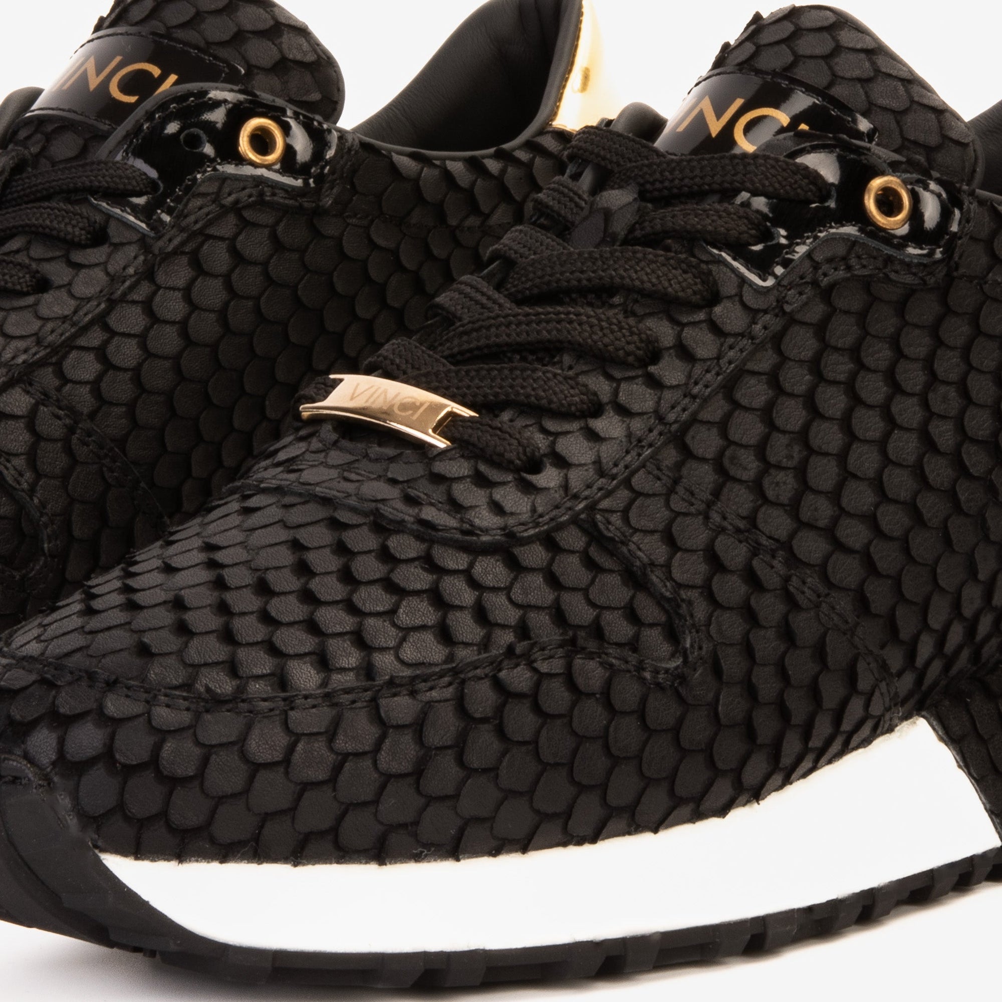 Vinci The Majesty Black & Gold Leather Men Sneaker