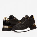 Vinci The Majesty Black & Gold Leather Men Sneaker