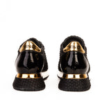 Vinci The Majesty Black & Gold Leather Men Sneaker