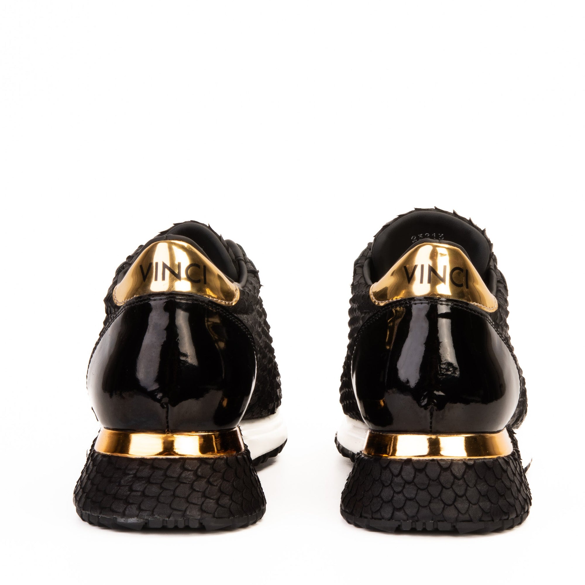 Vinci The Majesty Black & Gold Leather Men Sneaker