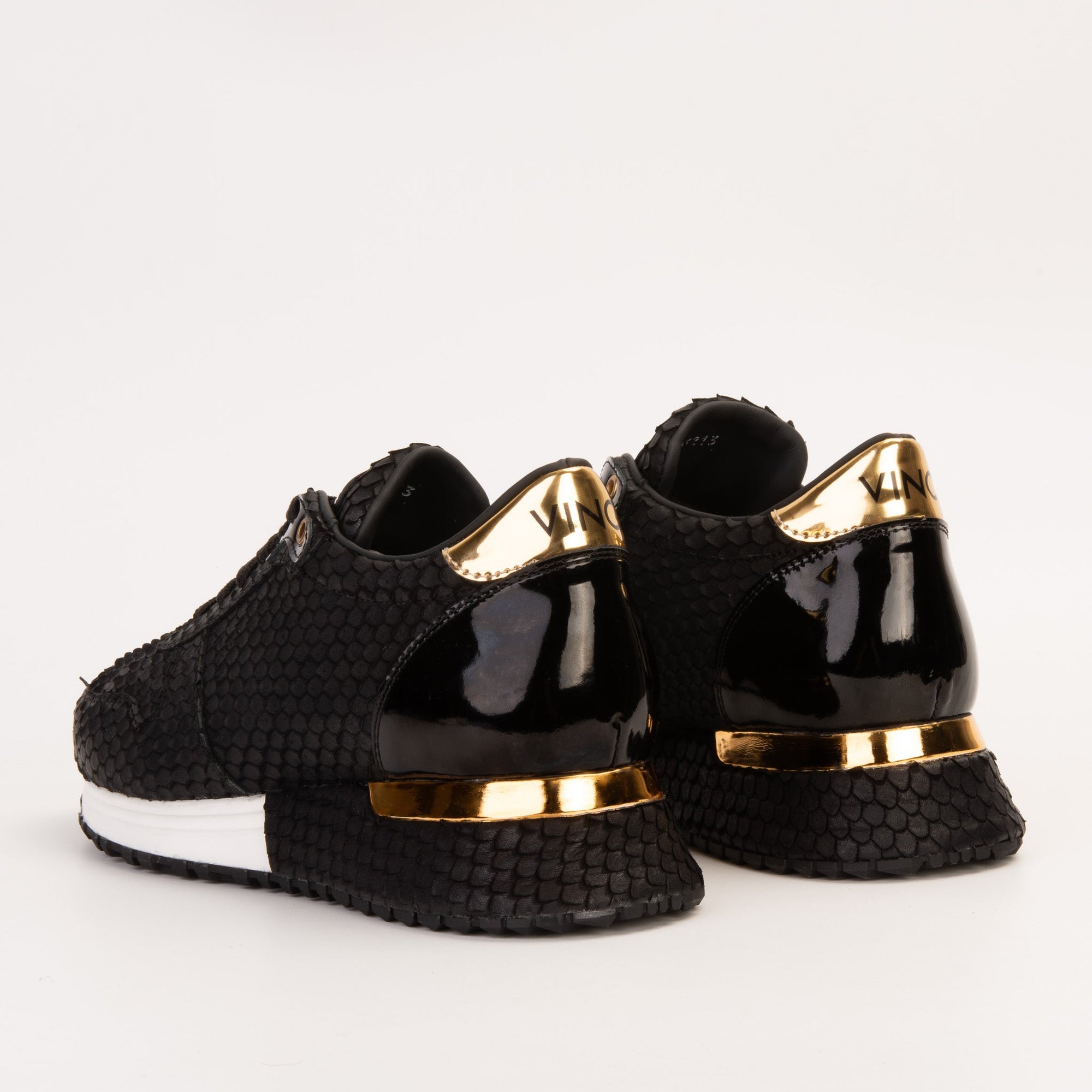 Vinci The Majesty Black & Gold Leather Men Sneaker