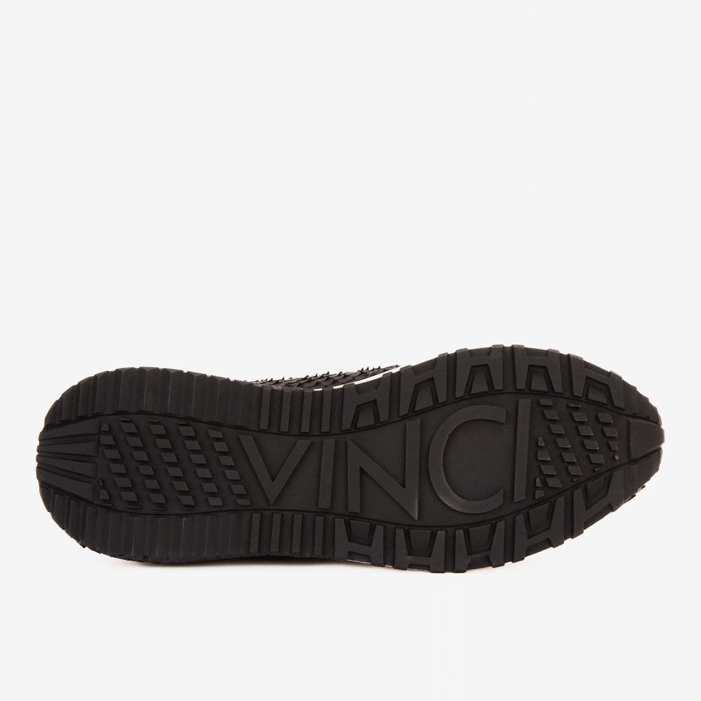 Vinci The Majesty Black & Gold Leather Men Sneaker