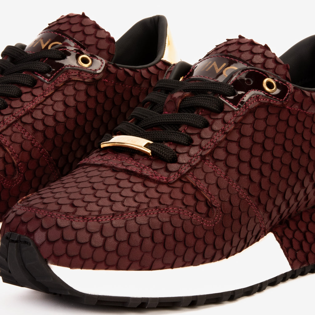 Vinci The Majesty Burgundy Leather Men Fashion Sneaker