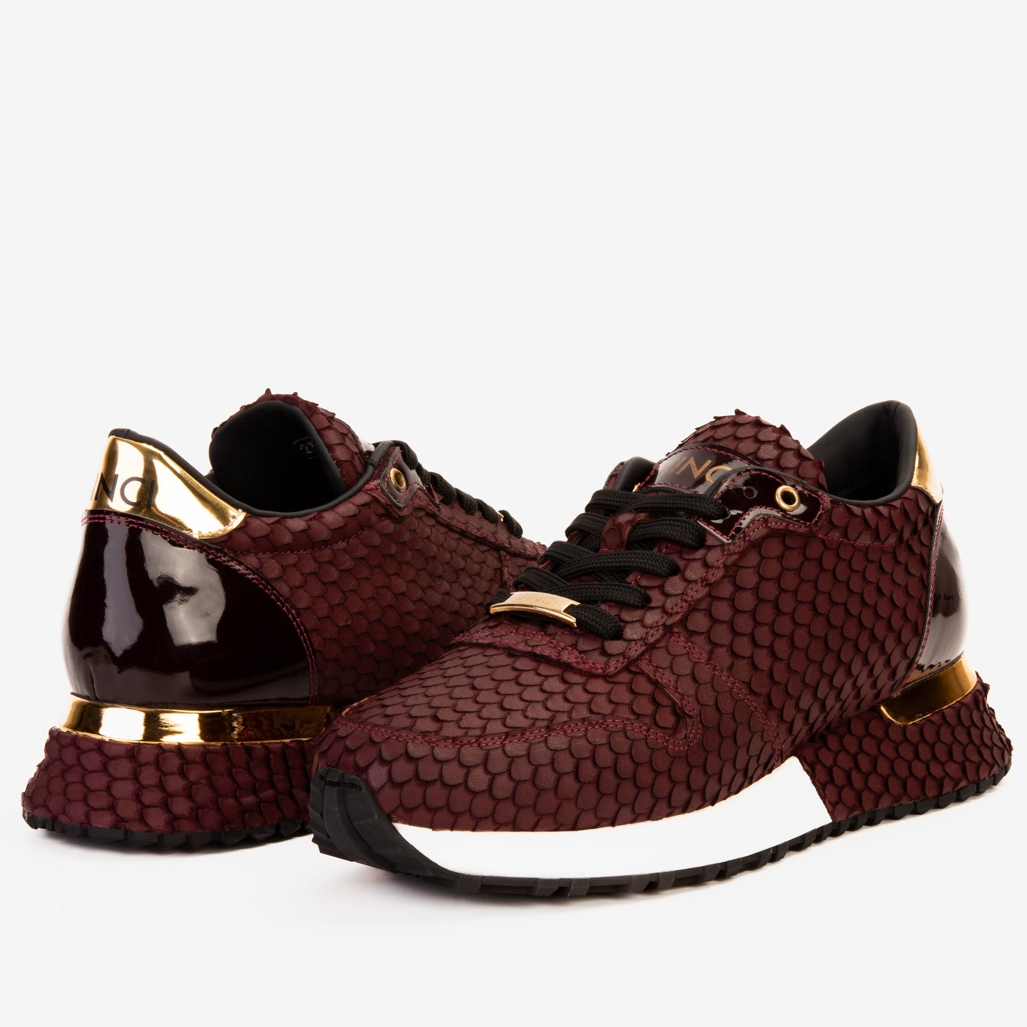 Vinci The Majesty Burgundy Leather Men Fashion Sneaker