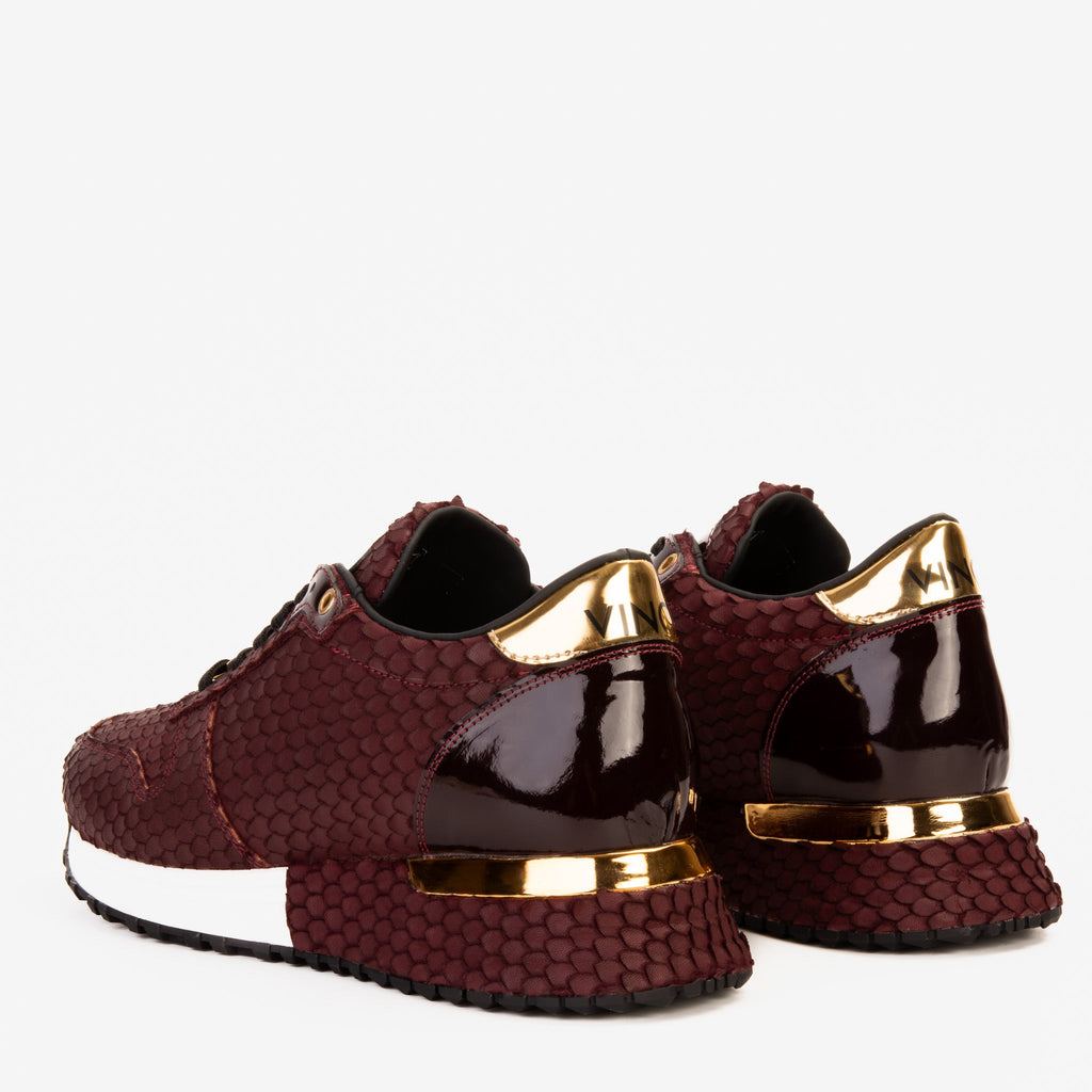 Vinci The Majesty Burgundy Leather Men Fashion Sneaker