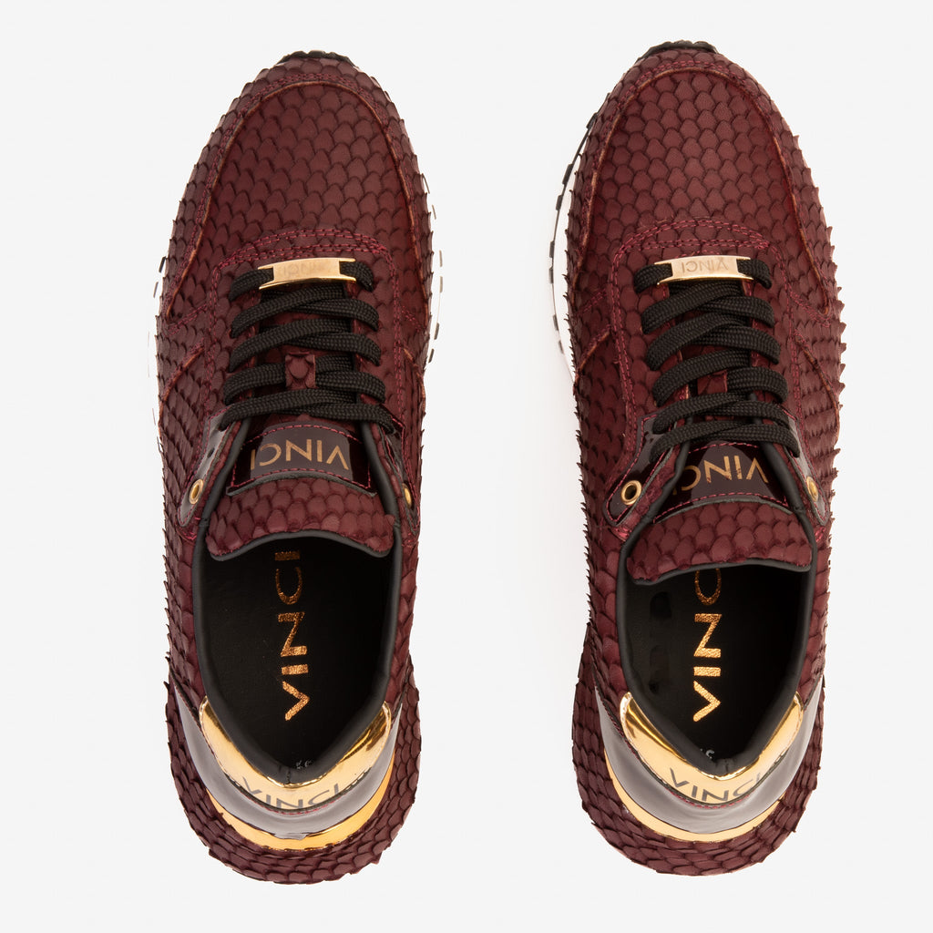 Vinci The Majesty Burgundy Leather Men Fashion Sneaker