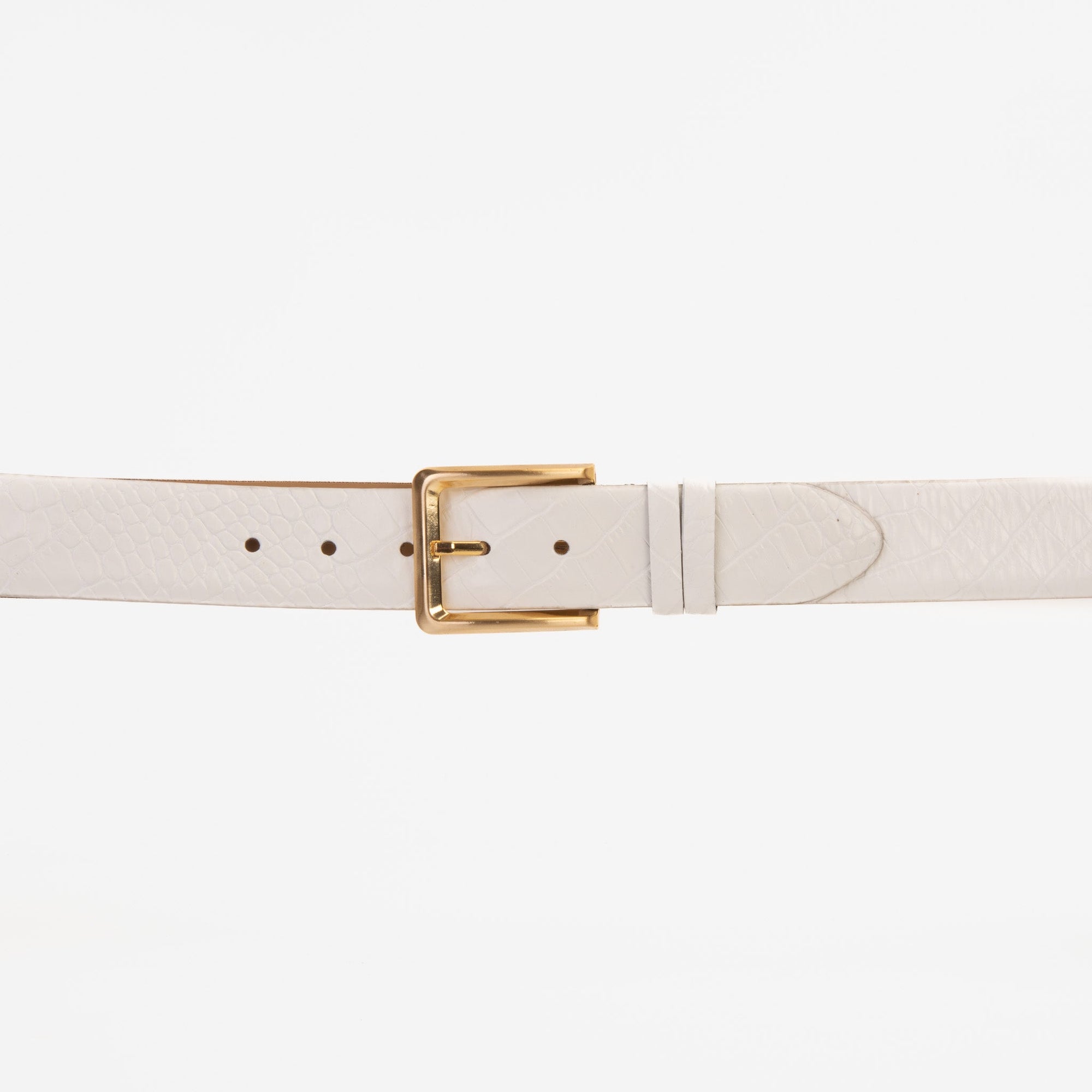 The Monaco White Leather Belt