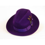 Men Bruno Capelo Hat Australian Wool Fedora EXECUTIVE EX328 Purple