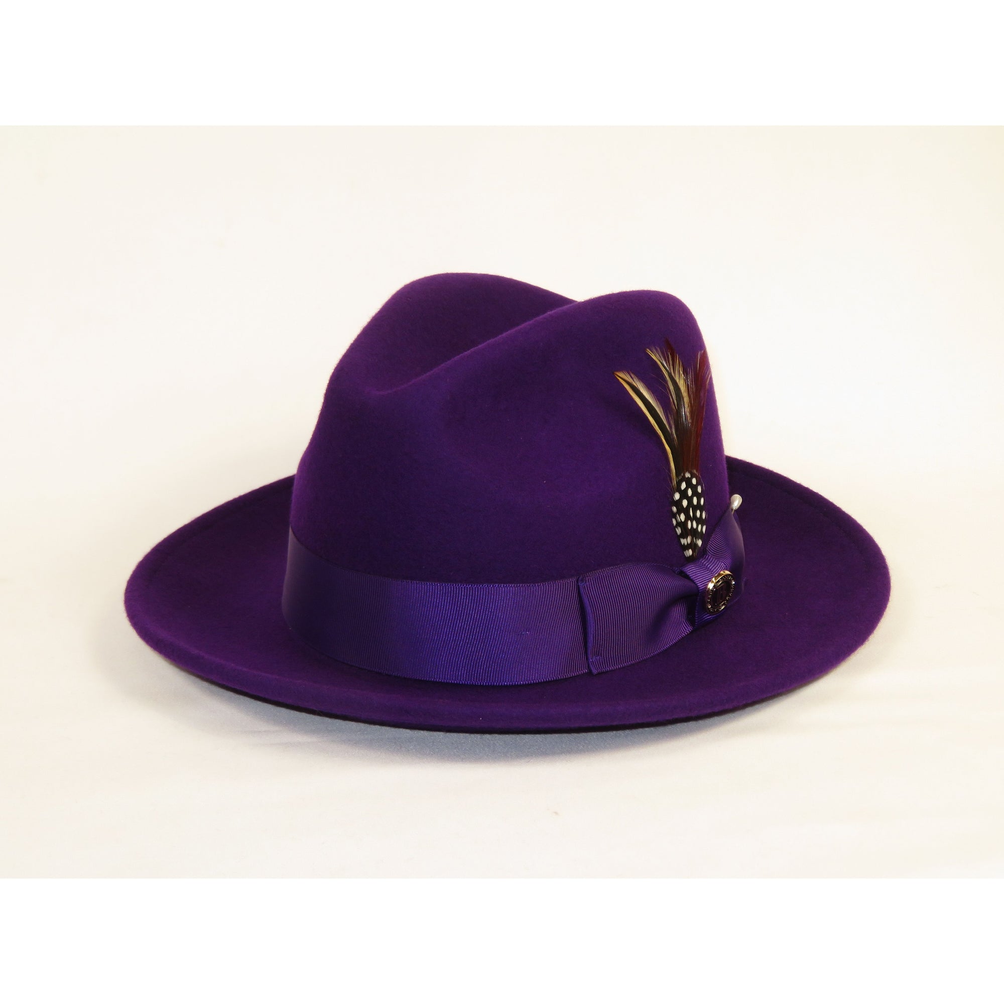 Men Bruno Capelo Hat Australian Wool Fedora EXECUTIVE EX328 Purple