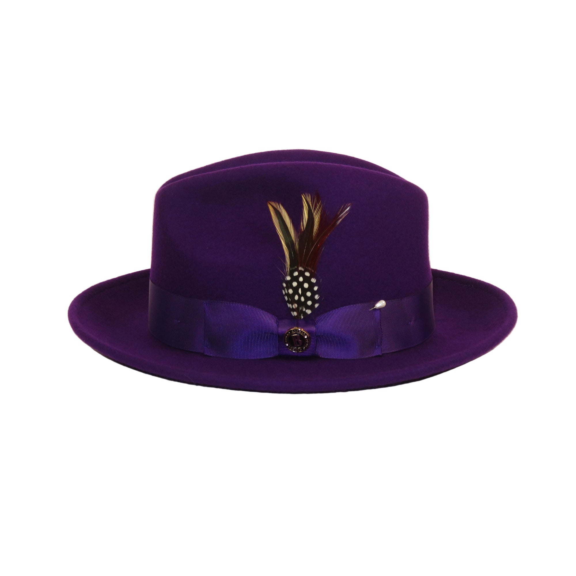 Men Bruno Capelo Hat Australian Wool Fedora EXECUTIVE EX328 Purple
