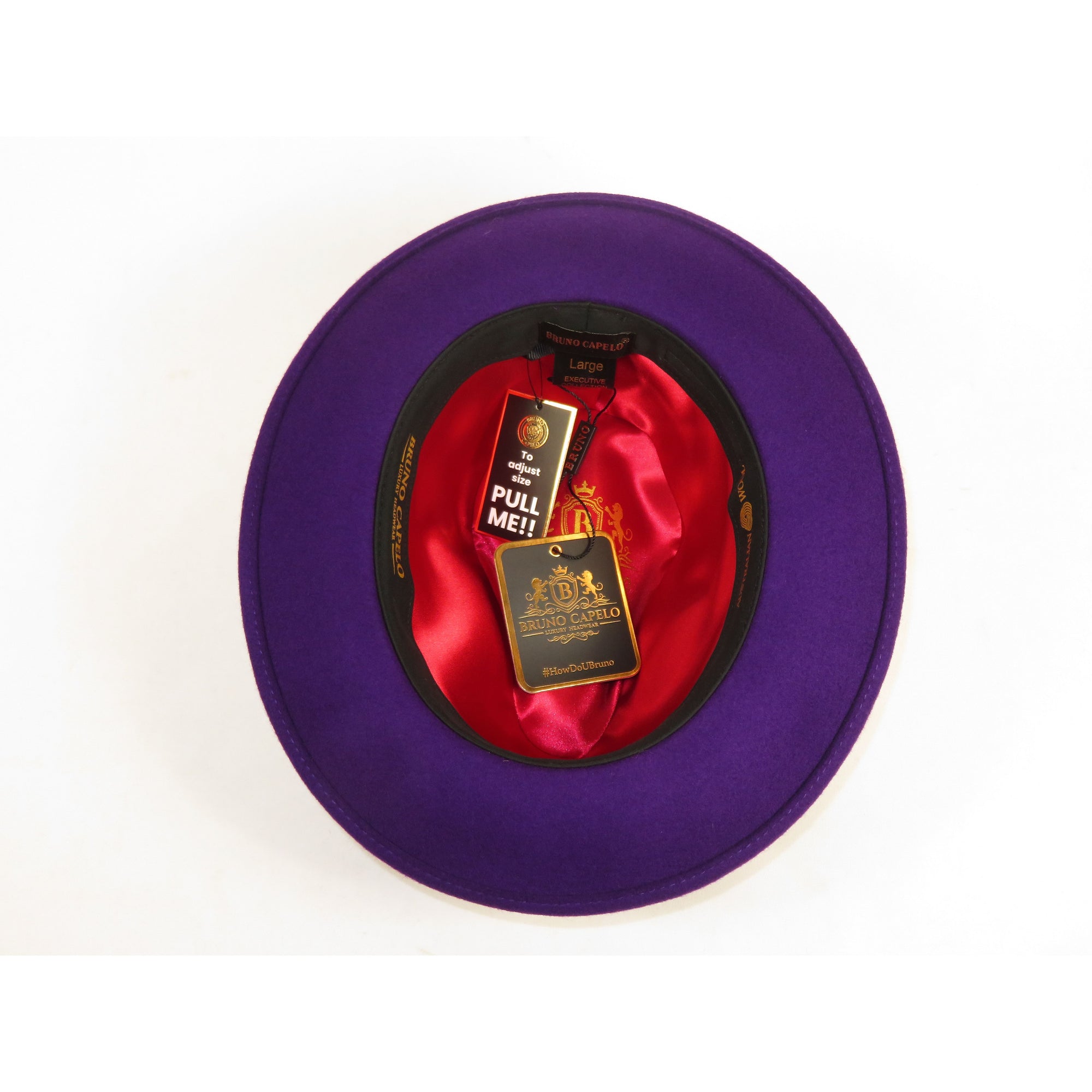 Men Bruno Capelo Hat Australian Wool Fedora EXECUTIVE EX328 Purple